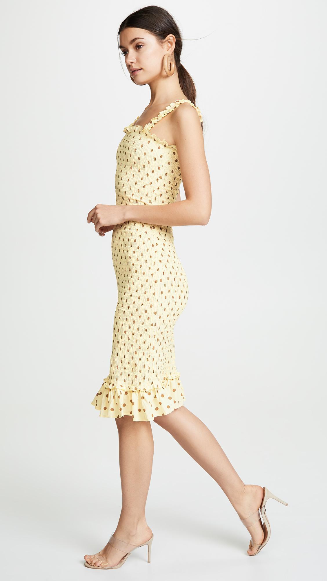 Faithfull The Brand Nadine Midi Yellow Dress Size 6 photo 3