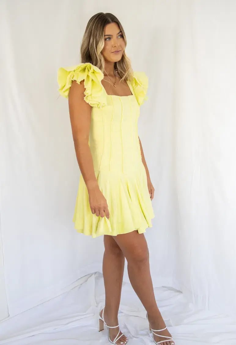 Aje Breathless Frill Sleeve Mini Dress Size AU 10 photo 2