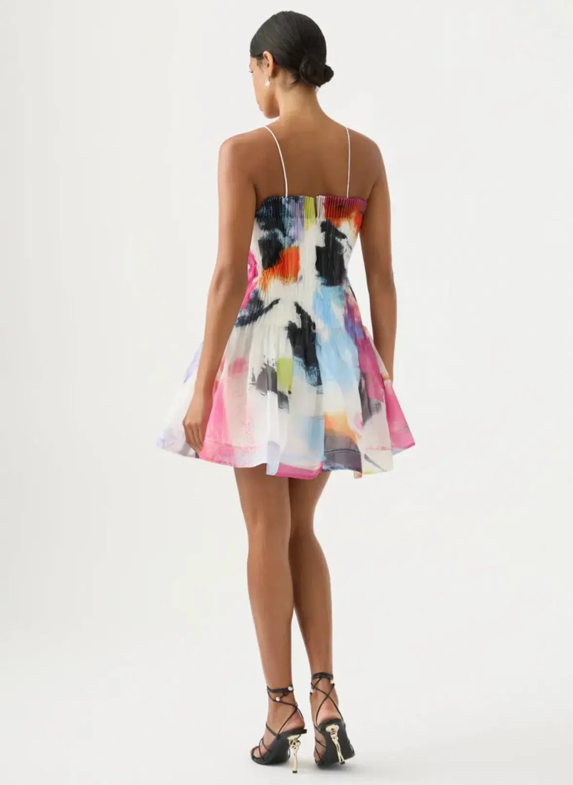 Aje Celestial Pleated Mini Dress Multi-colored Size AU 6 photo 2