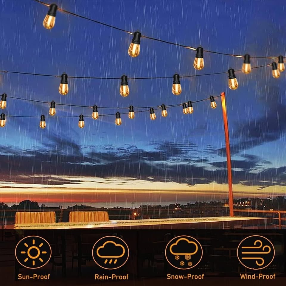 HIRE 20-70m festoon lights + poles photo 5