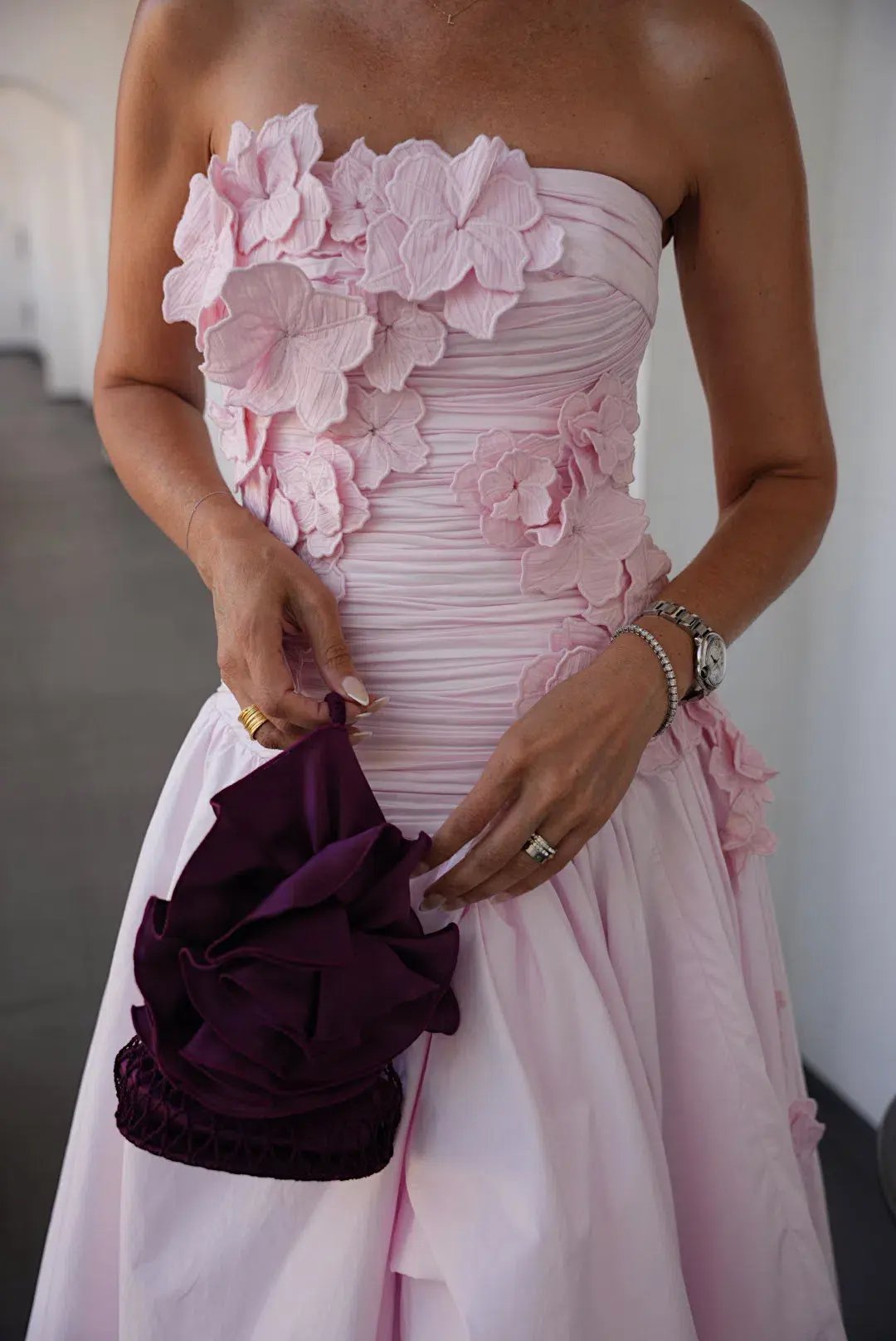 Aje Splendour Flower Gown Pastel Pink Size 6 photo 4