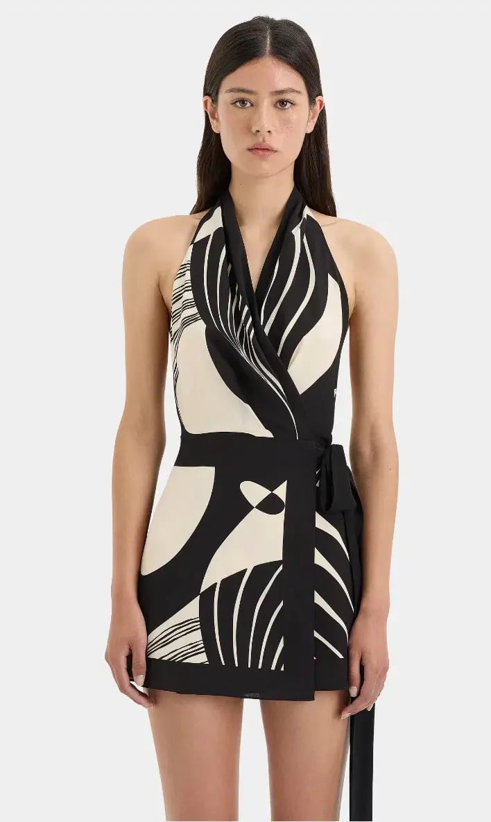 Sir the Label Realisme Wrap Halter Mini Dress - size 1 photo 4