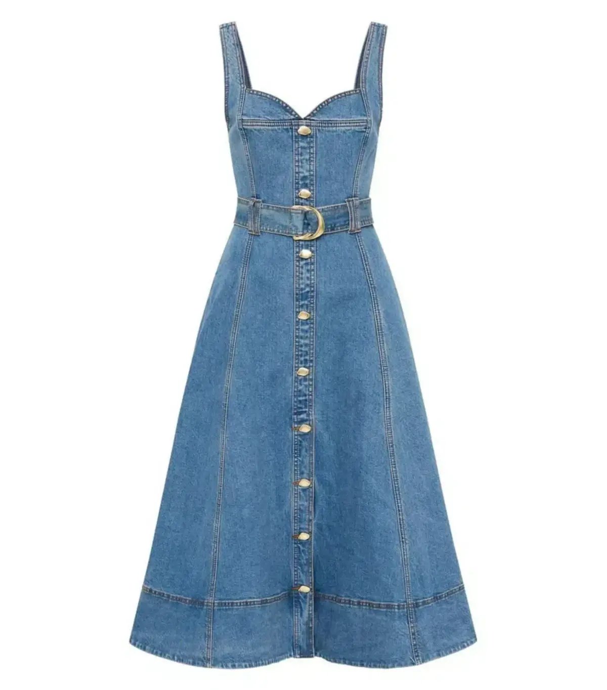 Aje Clay Denim Midi Dress 90s Wash Size AU 14 photo 3