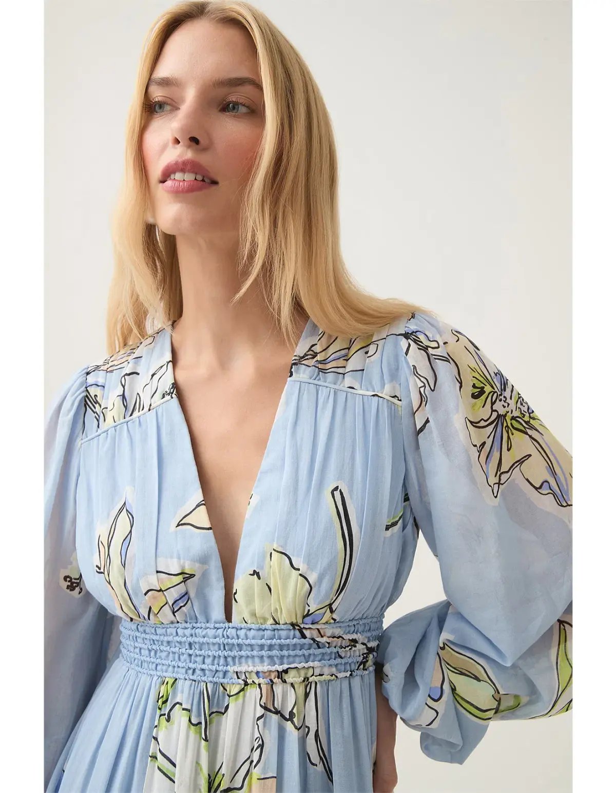Aje Romantica Voile Maxi Dress Blue Hibiscus Size S / AU 8 photo 4