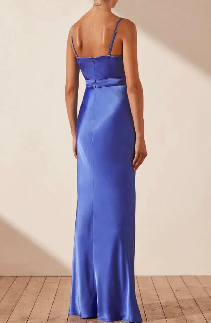 Shona Joy Oliviera Ruched Maxi Dress Strong Blue Size 10 photo 4