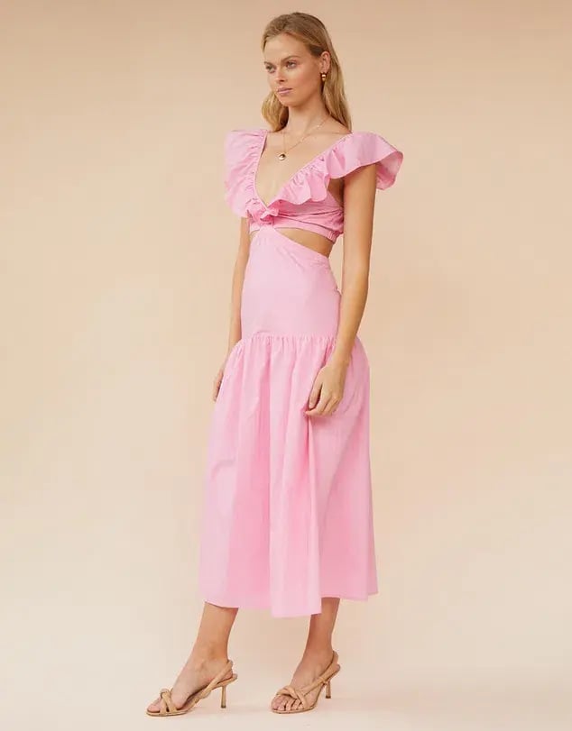 Suboo Rosanna Cut Out Ruffle Maxi Dress Pink Size XS / AU 6 photo 2