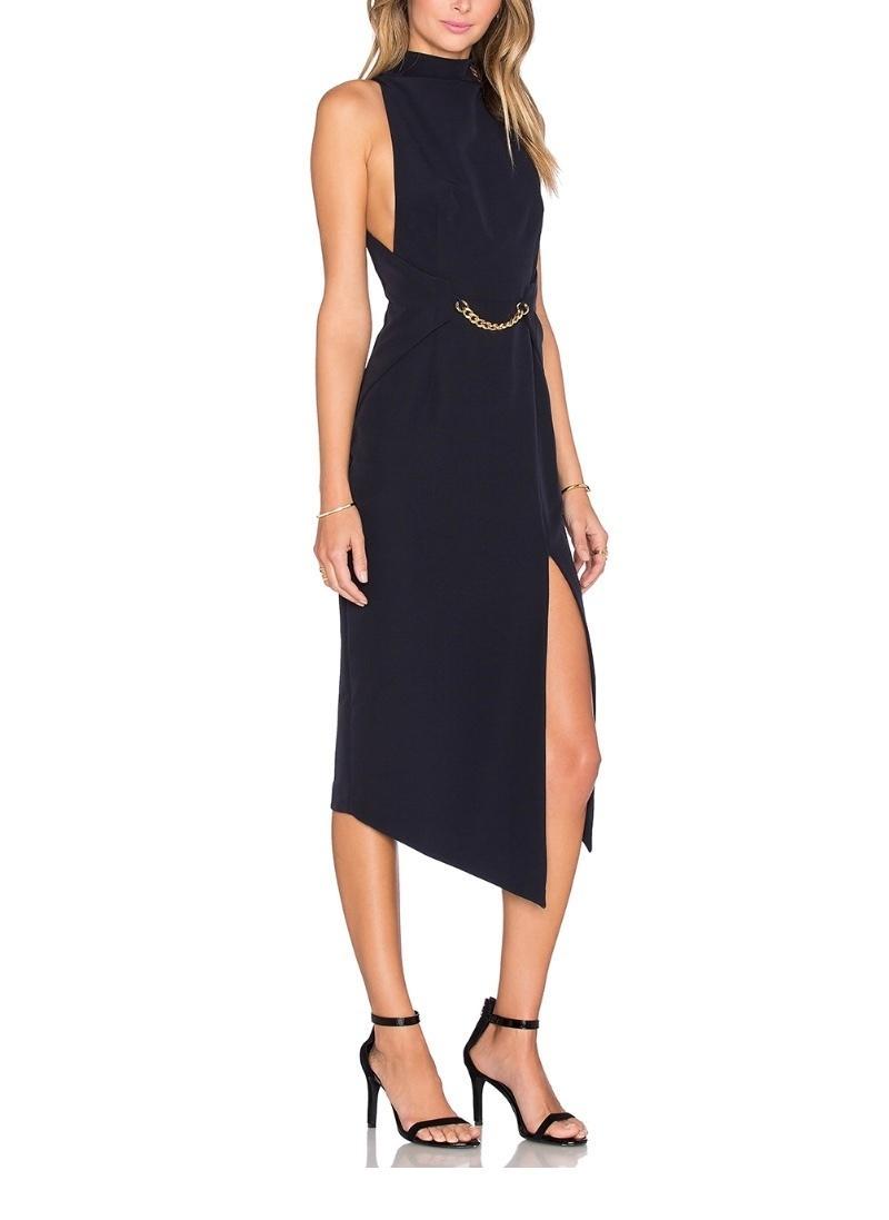 Shona Joy Admiral High Neck Dress in Navy size 6 photo 2