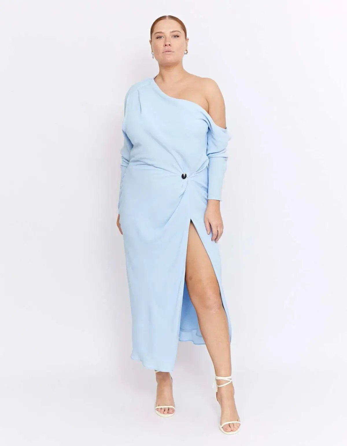 Pfeiffer Atlas Dress Pale Blue Size 12 photo 2