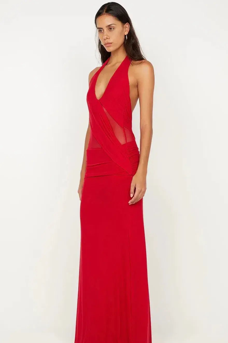 Bec & Bridge Deija Halter Maxi Red Size AU 8 photo 3