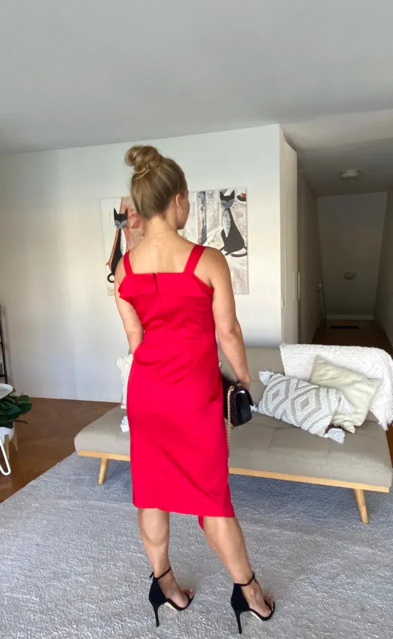Anthea Crawford Cocktail Dress Red Size 10 photo 2