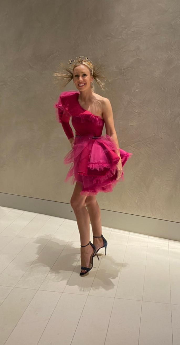Steph Audino Couture Perth designer fuchsia pink cocktail dress school ball gown size 8-10 photo 4
