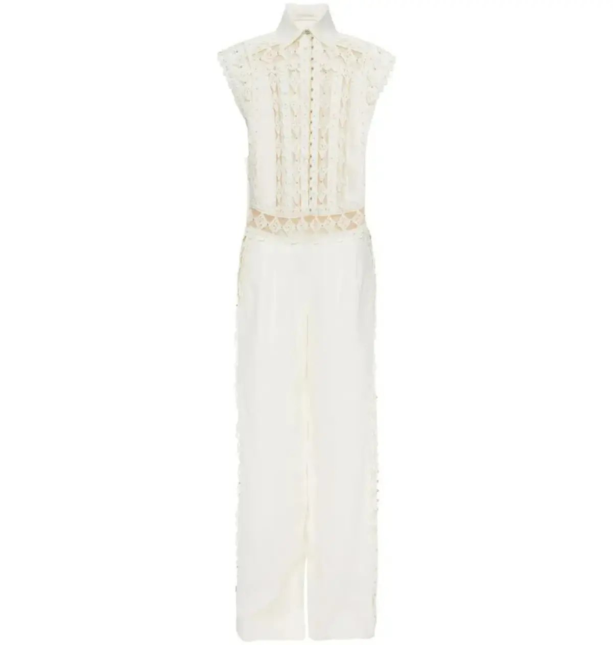 Zimmermann Moncur Studded Jumpsuit Ivory Size 0 / AU 8 photo 4