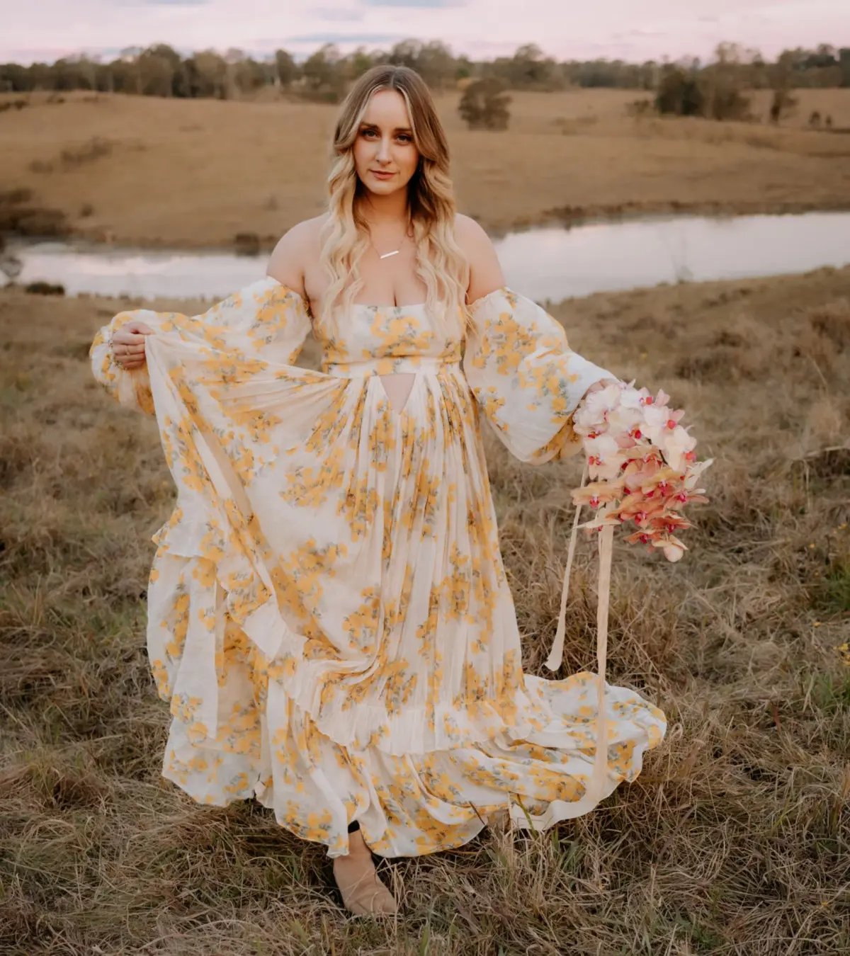 Rooh Collective Poppy Zephyr Maxi Dress Floral Size M/AU 10 photo 4