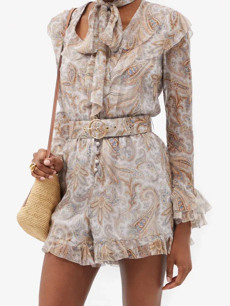 Zimmermann Luminous Paisley Silk Playsuit Size 0 / AU 8 photo 3
