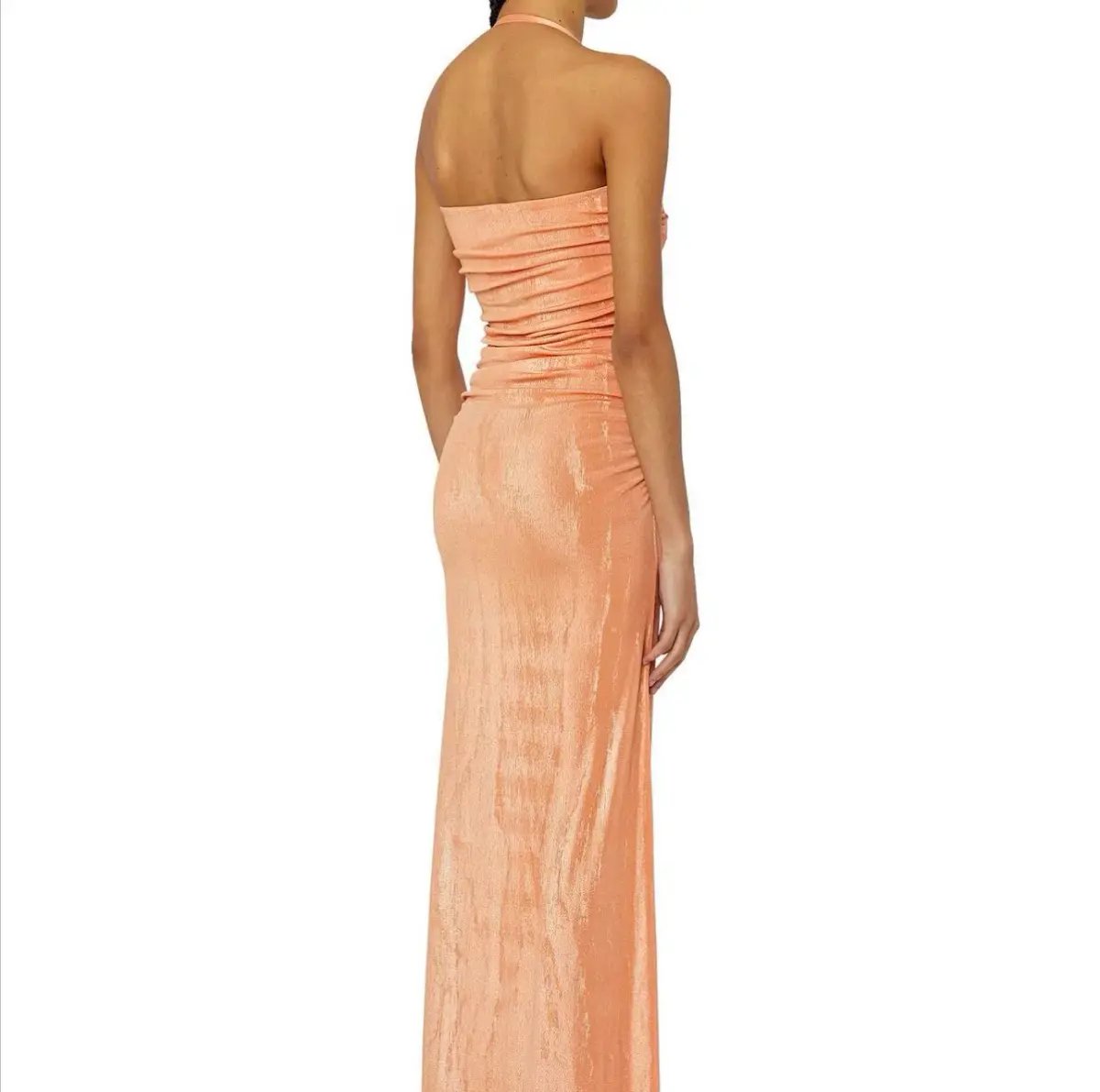 Diesel D-thru Metallic Jersey Dress Peach Size 12 photo 4