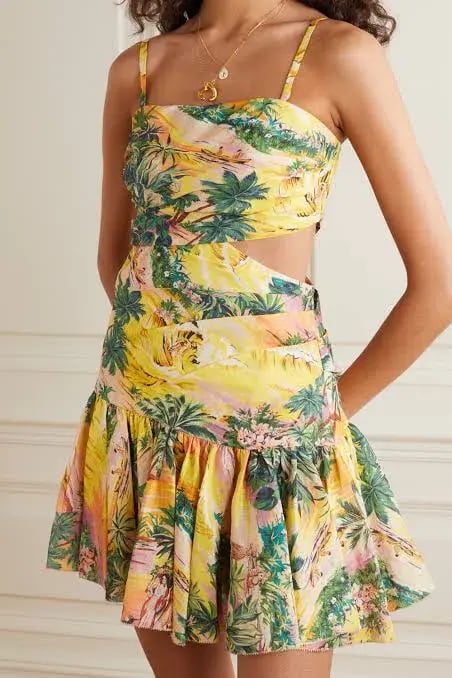 Zimmermann Juliette Cut Out Mini Dress Print Size 1 photo 4