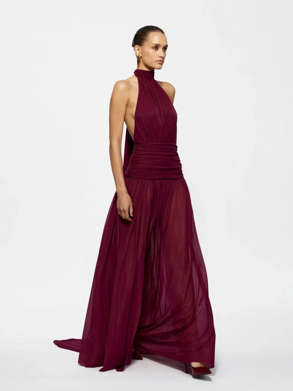 Effie Kats Verity Gown Burgundy Size 8 photo 3