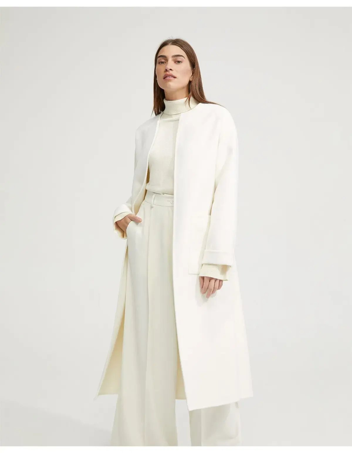 Oxford Sabine Wool Rich Unlined Coat White Size M / Size AU 12 photo 2