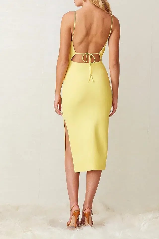 Bec & Bridge Gemma Midi Dress Yellow Size 10 photo 2
