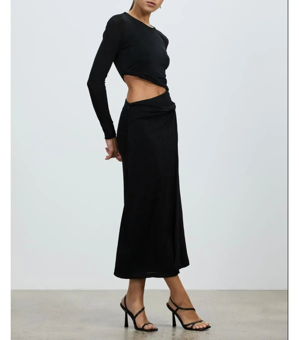 MISHA Arma Cut Out Midi Dress Black Size 6/XS photo 4