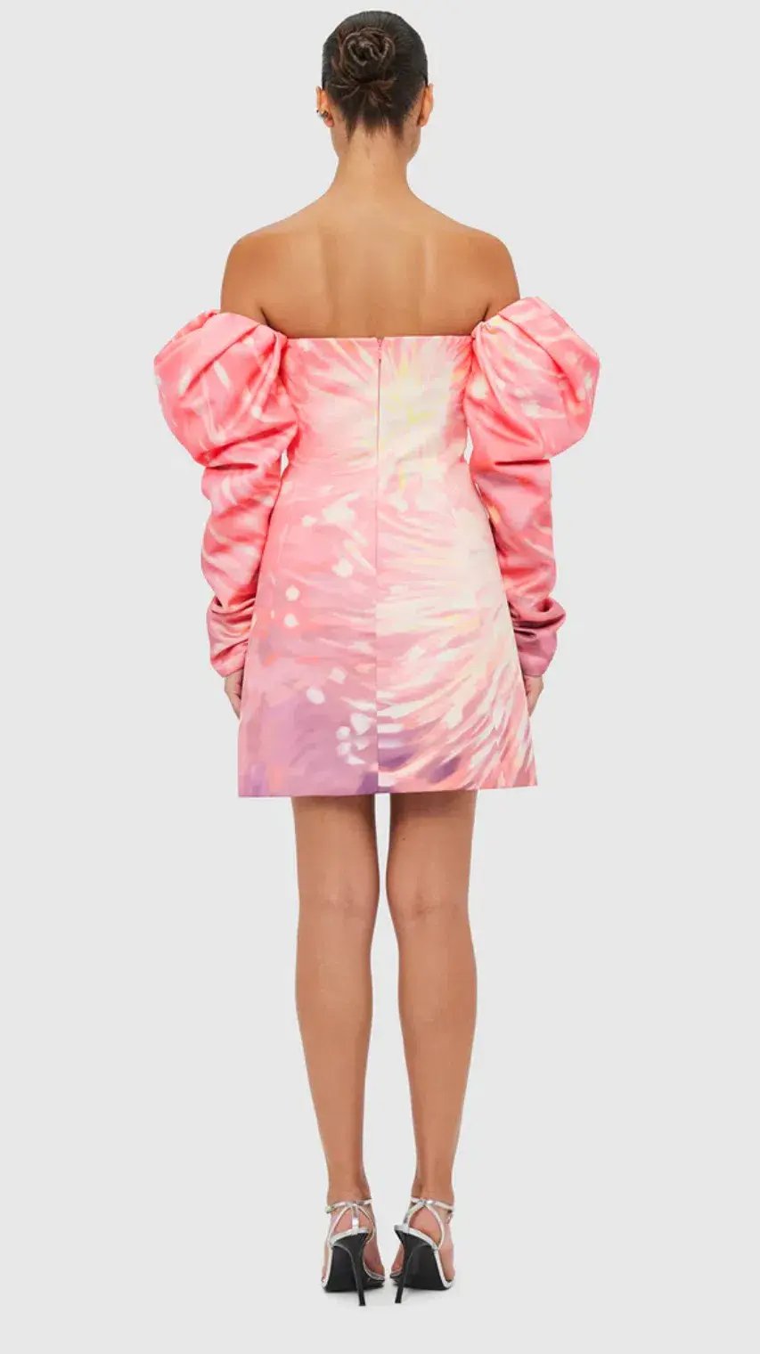 Leo Lin Gemma Off Shoulder Bustier Mini Pink Dress Size AU 10 photo 4