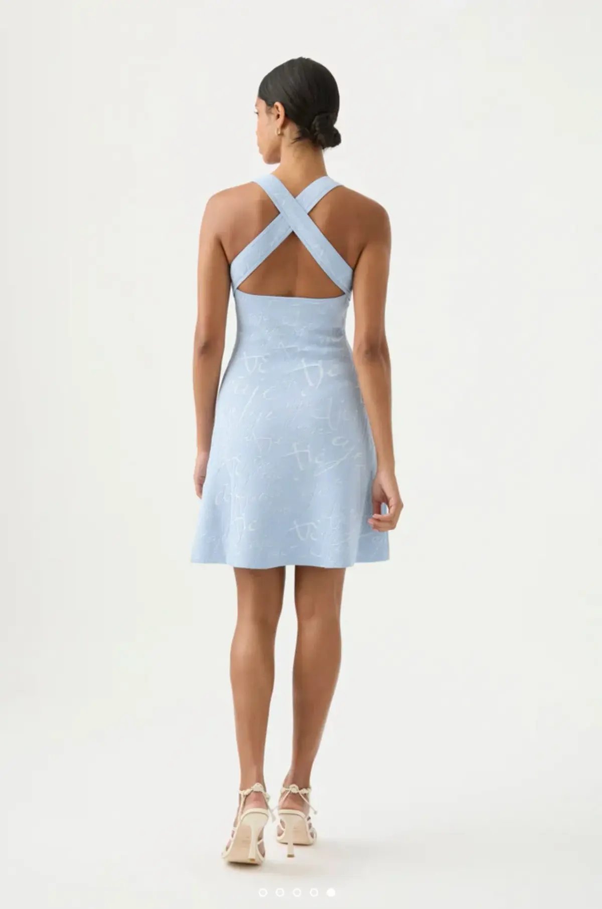 Aje Soleil Knit Mini Dress Blue Size 8 / S photo 3