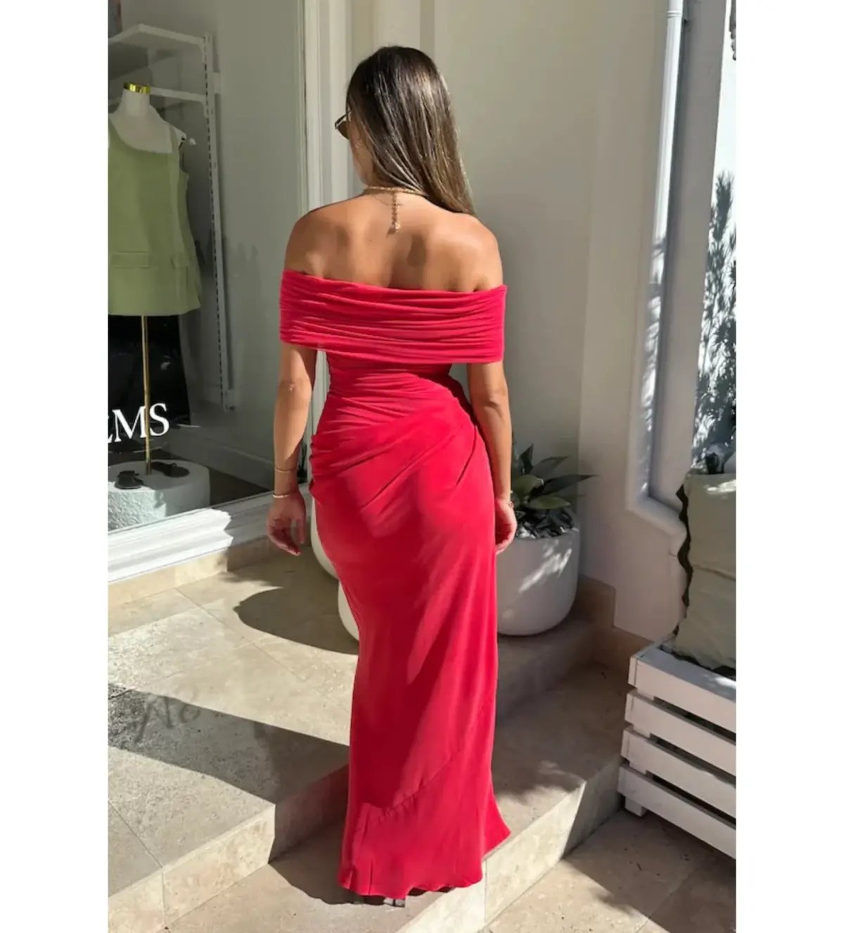 Benni Nico Off Shoulder Maxi Watermelon Size M/AU 10 photo 2