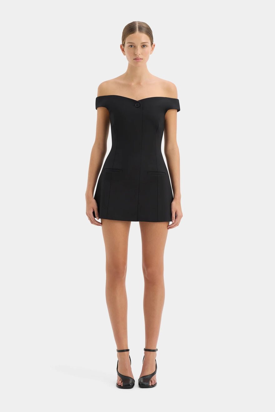 Sir The Label Sandrine Off Shoulder Mini Dress - Black photo 4