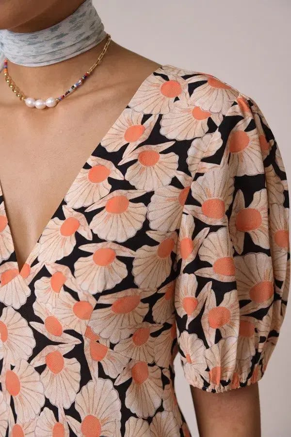 Rixo Poppy Pearl Shell Mono Coral Size S/UK10 photo 2