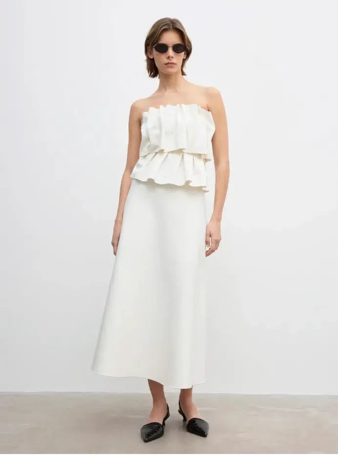House of Dagmar Sculpted Tube Dress White Size 8 photo 2