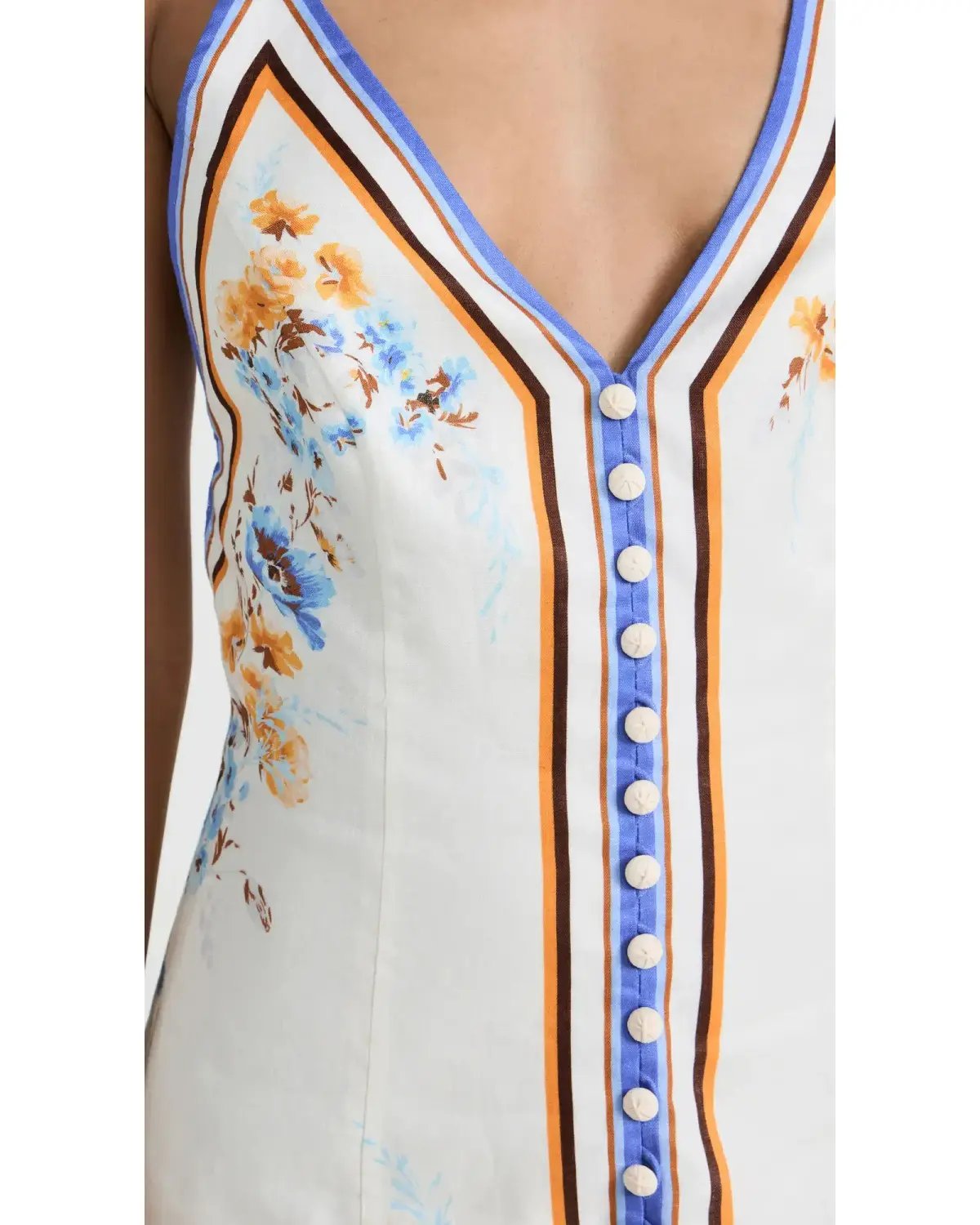 Zimmermann Halcyon Slip Dress Orange/Blue Floral Size 1 / AU 10 photo 2