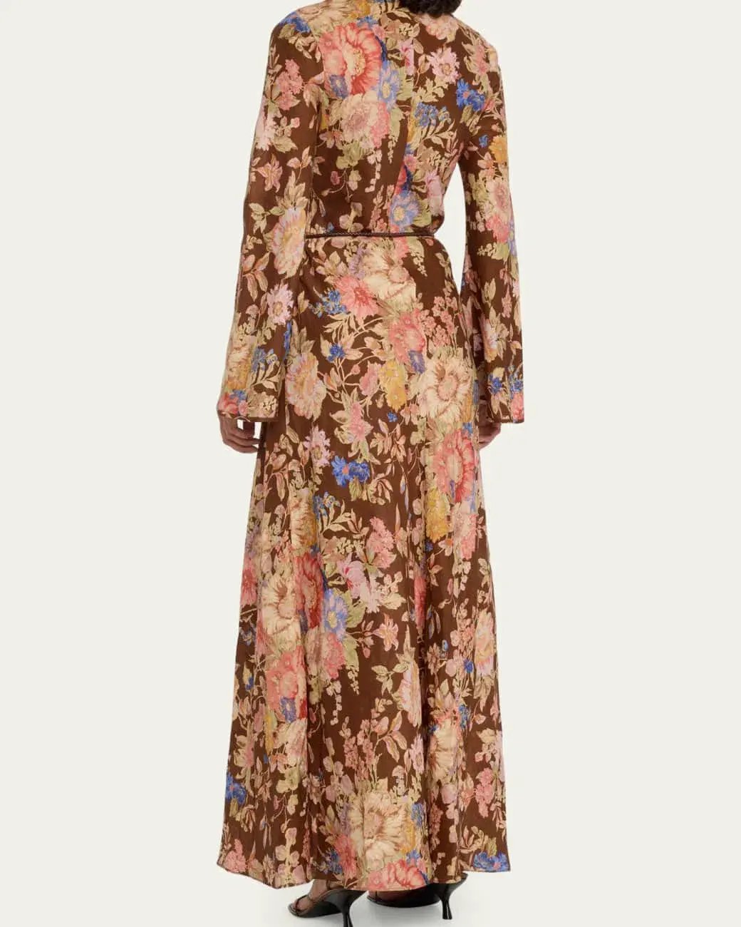 Zimmermann August Bias Maxi Dress Chocolate Floral Size 4 / AU 16 photo 5