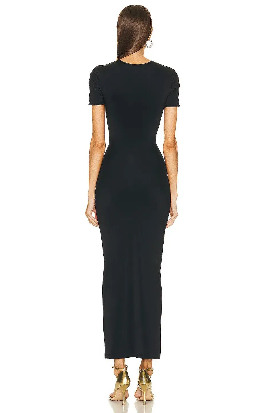 Christopher Esber Pierced Orbit Short Sleeve Midi Dress Black Size 14 photo 2