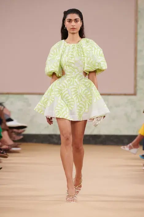 Aje Botanical Applique Mini Dress Ivory/Citrus Yellow Size 10 / M photo 3