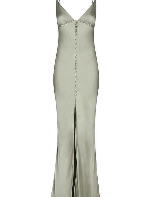 Shona Joy La Lune Bias Slip Dress Sage Size 8 photo 4