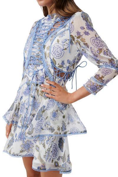 Thurley BLUEBELL PRINT MINI DRESS Size 6 photo 2