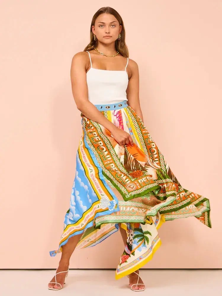 Alemais Samaki Scarf Top & Paradiso Silk Scarf Skirt Set Multi Size 10 AU photo 6