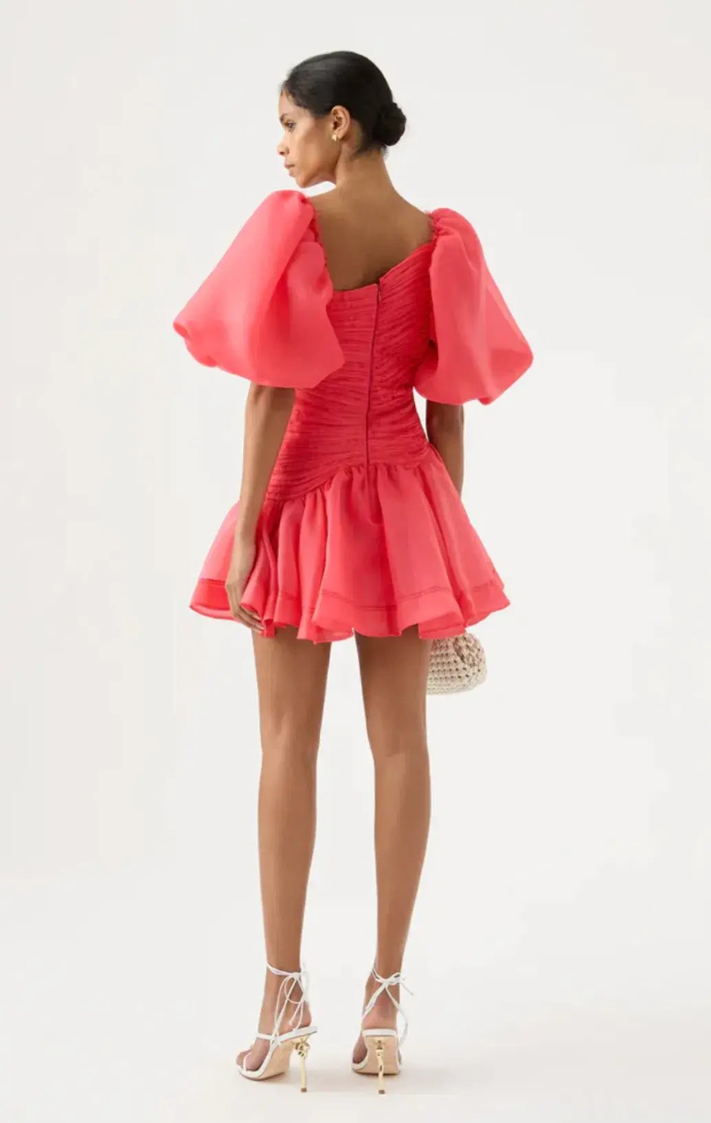 Aje Joan Puff Sleeve Mini Dress Pink Size 10 / M photo 3