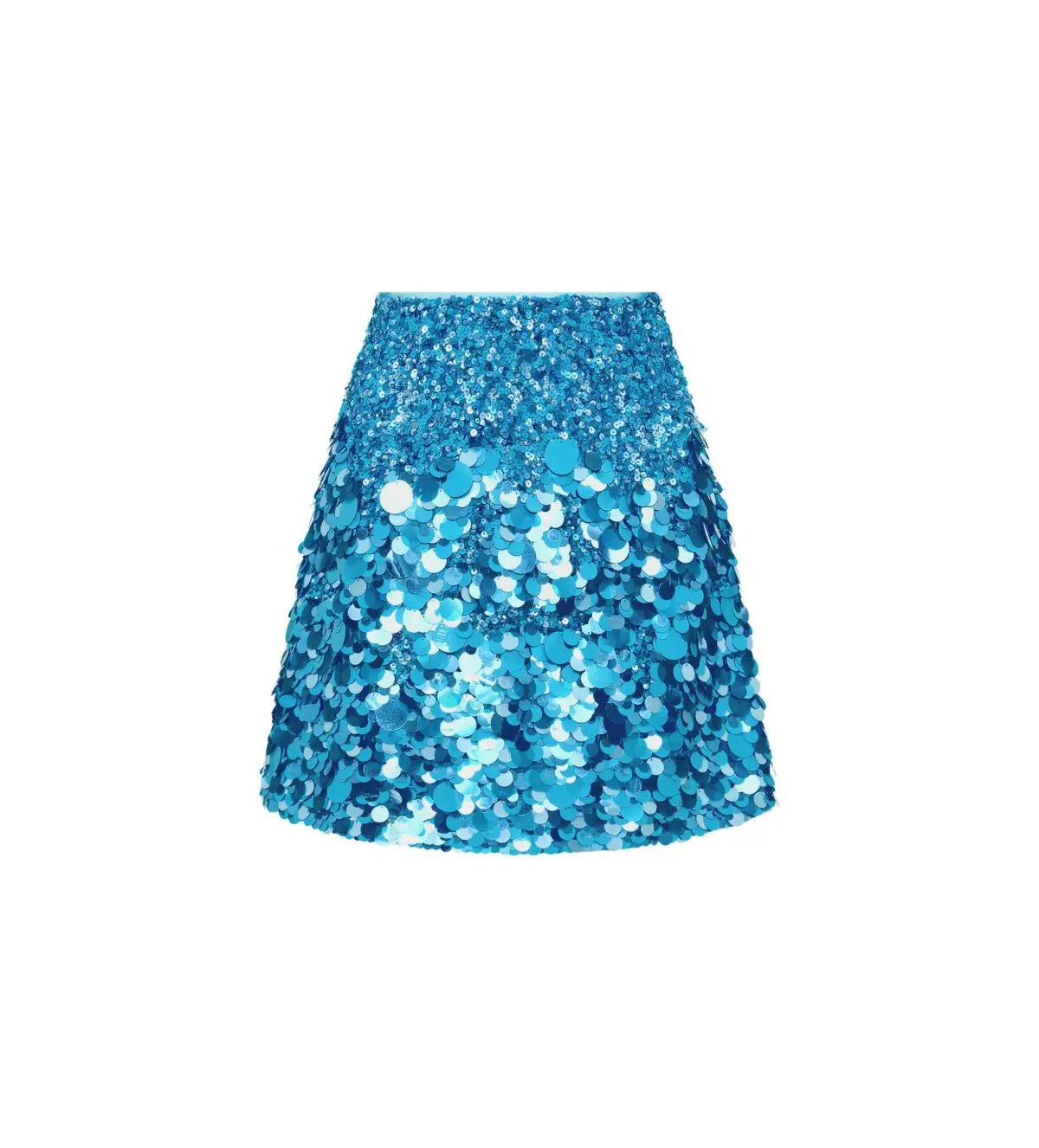 Aje Celeste Sequin Shell Top and Cherie Sequin Mini Skirt Set Azure Blue Size 8 photo 4