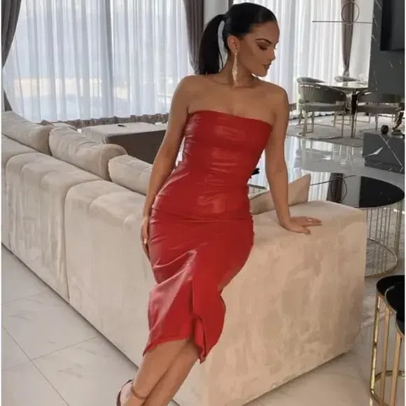 Girl On Fire Vegan leather dress photo 2