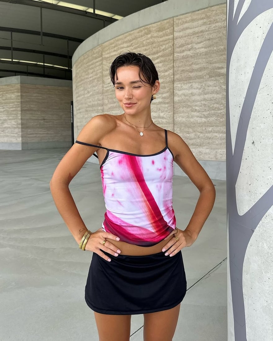 WITH HARPER LU Mini Skirt In Black photo 2