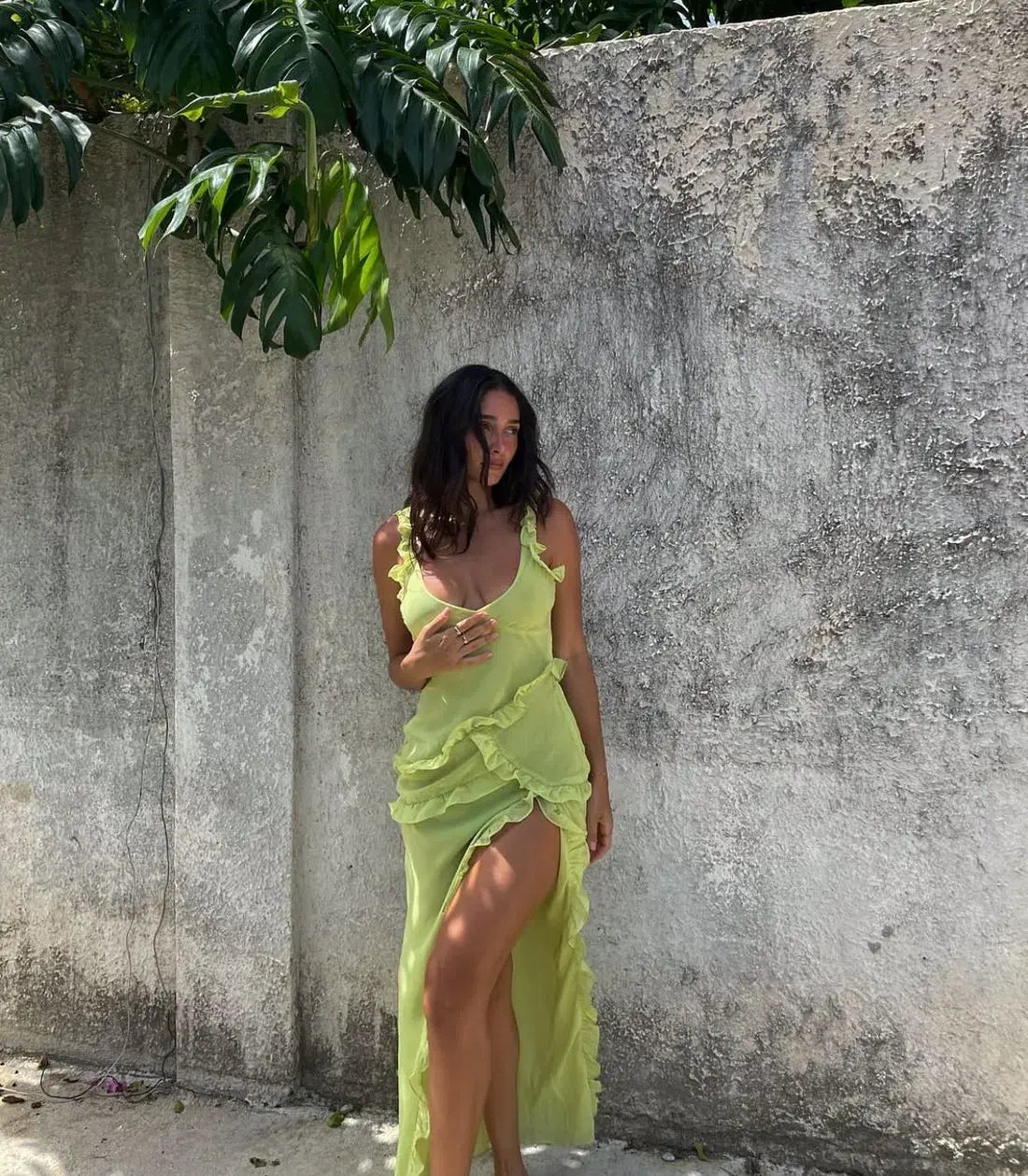 House of CB Pixie Ruffle Maxi Dress Green Size 8 photo 2