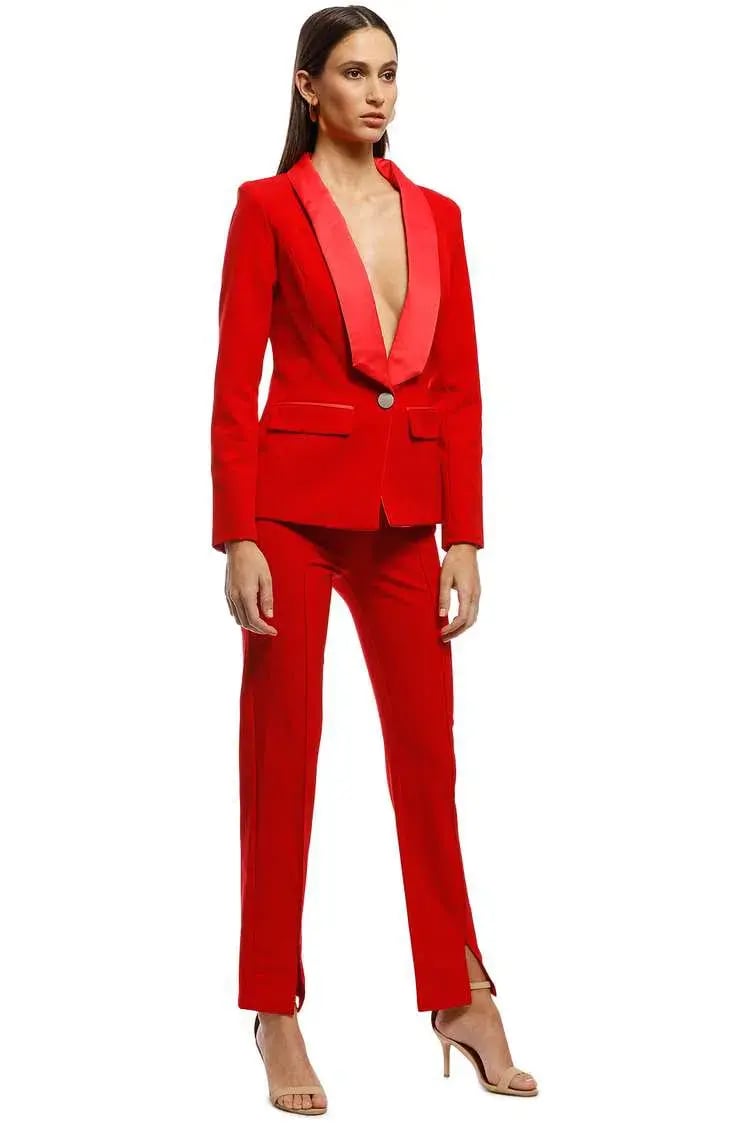 Bianca and Bridgett Milan Blazer and Pants Set Red Size 14 photo 2