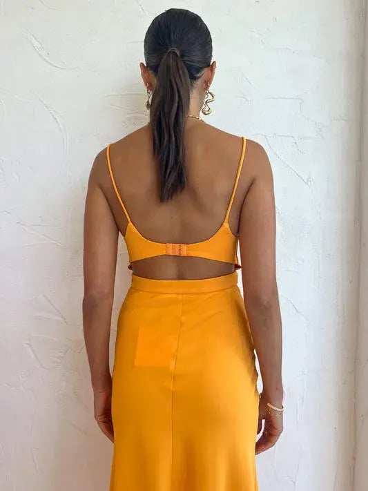 By Johnny Callia Wire Midi Dress in Apricot Orange Size 6 photo 7