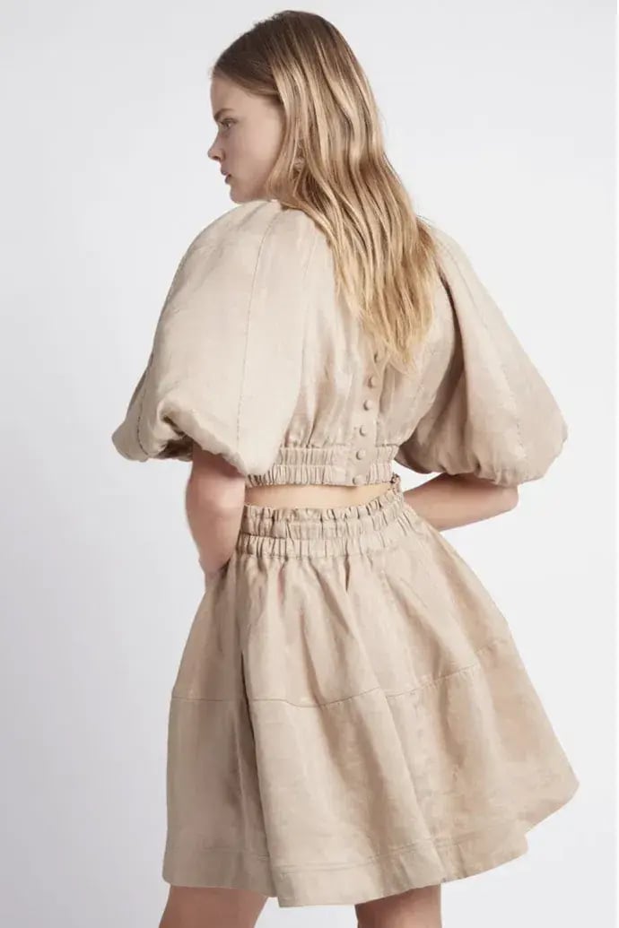 Aje Solitude Cutout Mini Dress Beige Size 10 photo 5