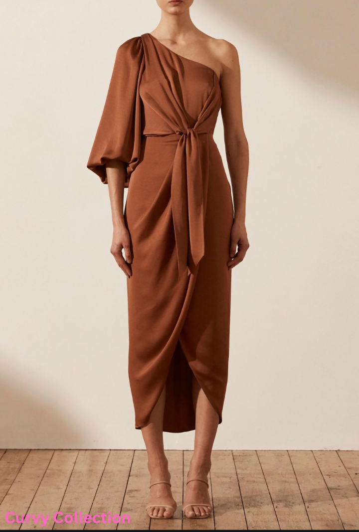 Shona Joy Luxe Tie Front One Shoulder Dress photo 3