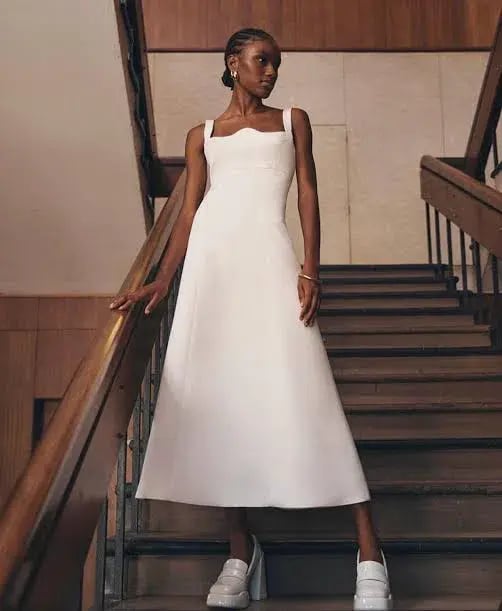 Leo Lin Odette Midi Dress White Size 8 photo 2