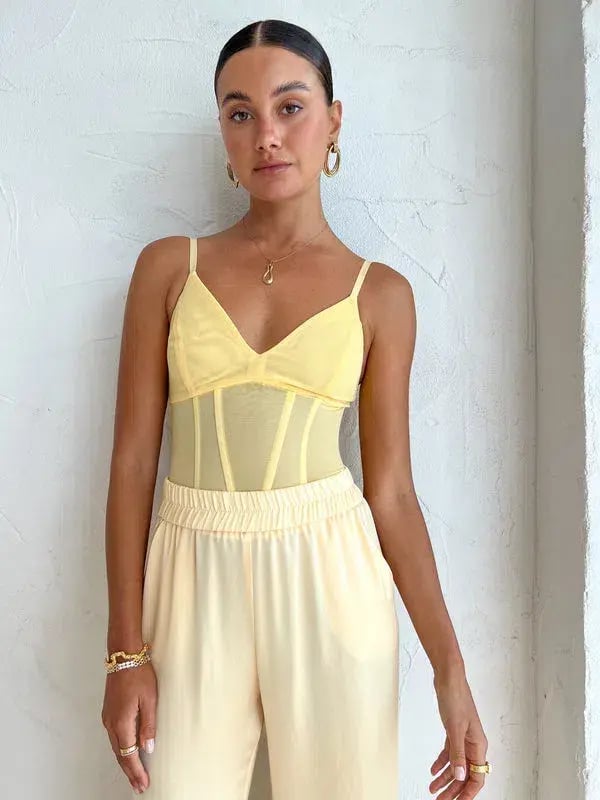 Viktoria & Woods Omega Bustier in Flax Pastel Yellow Size 1/Au 8 photo 3