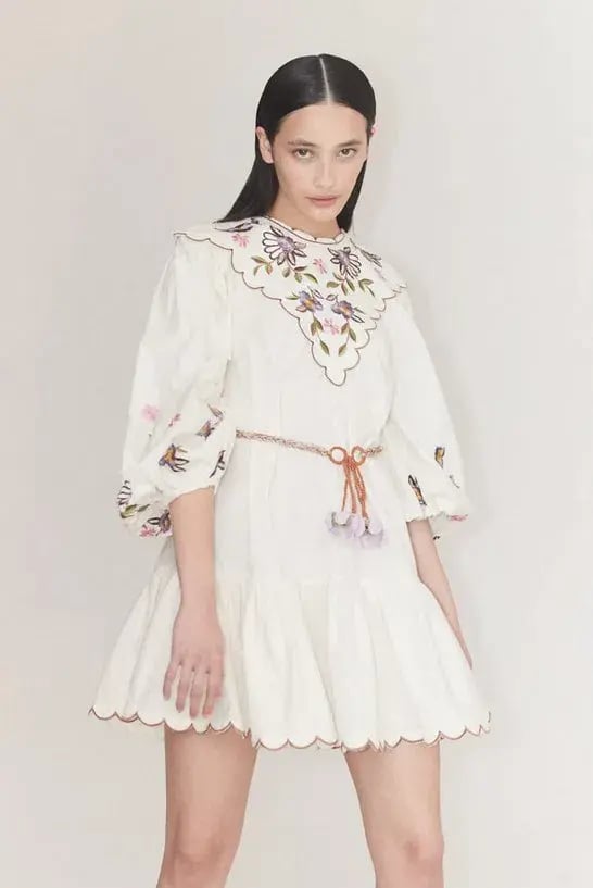 Alémais Nelly Embroidered Mini Dress Floral Size AU 16 photo 2