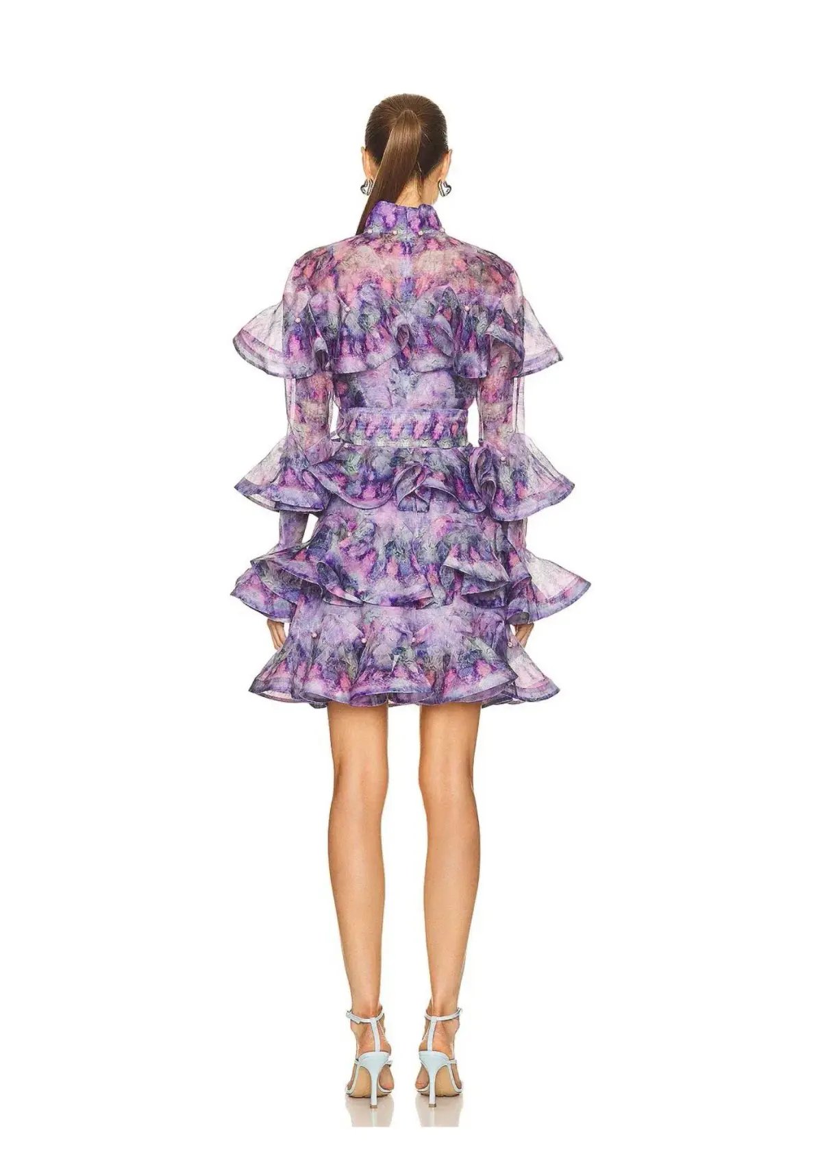 Zimmermann Celestial Frill Mini Dress Purple Size 1 / AU 10 photo 2